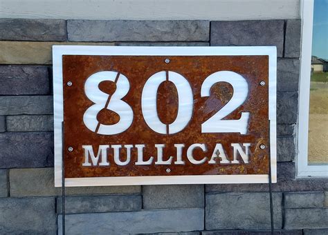 metal house signs on posts|metal yard signs house numbers.